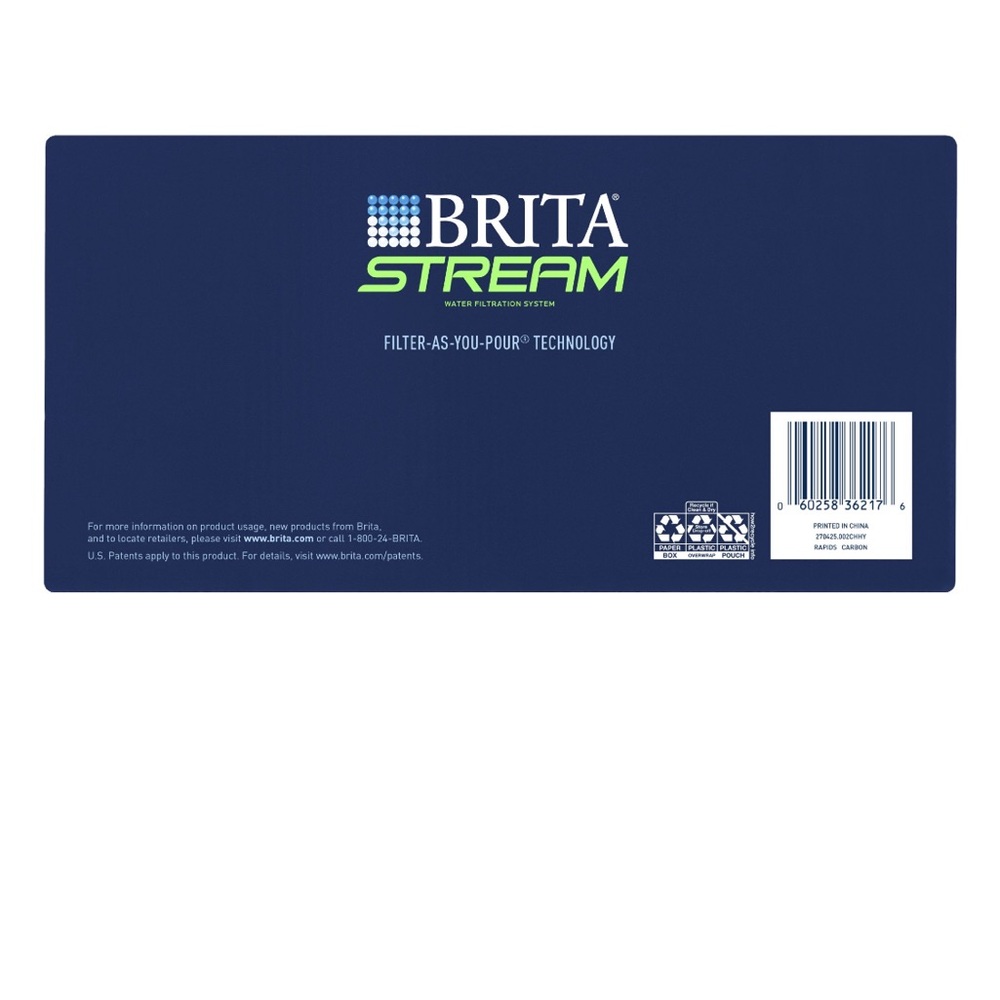 Brita Stream Rapids Water Filter Pitcher, Carbon Gray, Large 10 Cup, 1 Count - Picture 2 of 11
